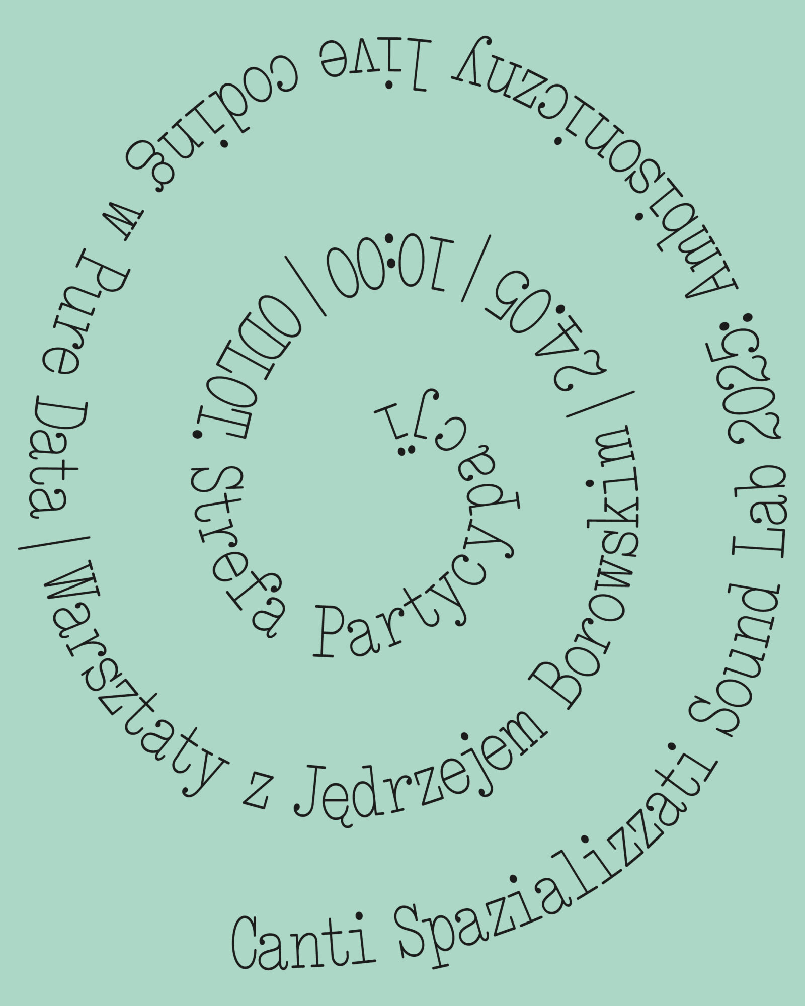 plakat: Canti Spazializzati Sound Lab 2025 Ambisoniczny live coding w Pure Data